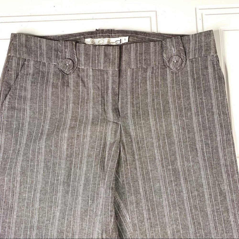 DYNAMITE LINEN WIDE STRAIGHT LINE PANTS